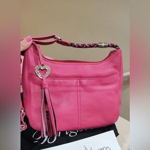 Brighton, pink leather hobo Crossbody